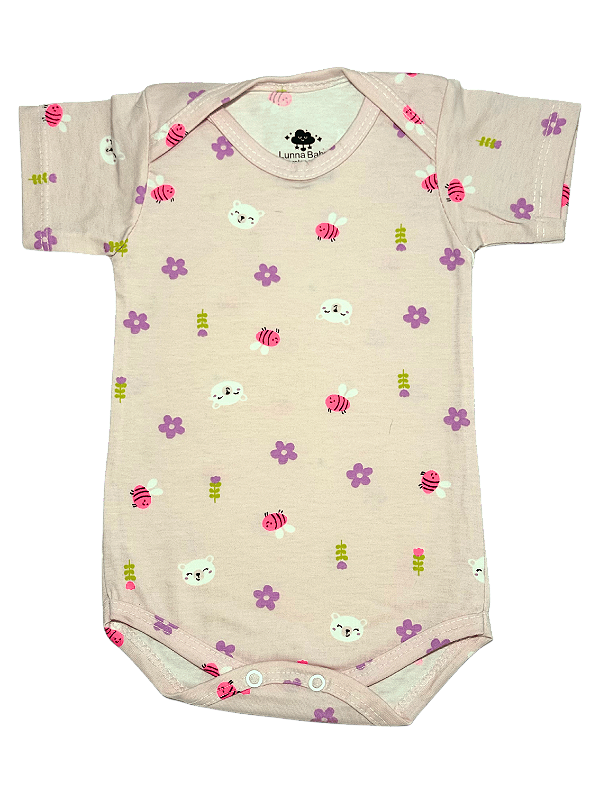 Body Meia Manga Estampado Menina Cotton - unidade