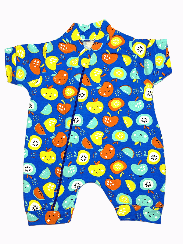Macacão Meia Manga c/ zíper Estampado Cotton Menina - unidade