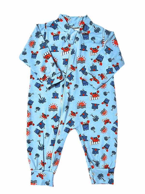 Macacão Manga Longa c/ zíper Estampado Menino Cotton - unidade