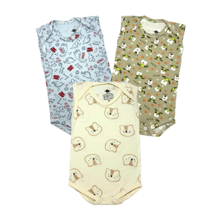 Kit Body Regata Estampado Menino Cotton - 03 unidades