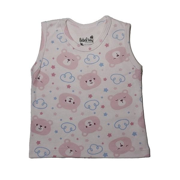 Kit Camisa Regata Estampada Menina Cotton - 03 unidades