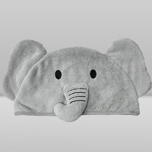 Toalha Animada Bordada Laço Bebê - Elefante