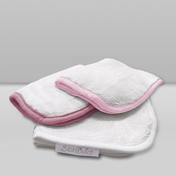 Kit Paninho de Boca Laço Bebê Babitas Liso - Rosa