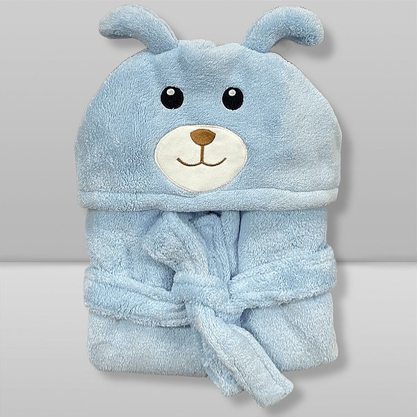 Roupão Infantil Animado Power Sec - Cão Azul