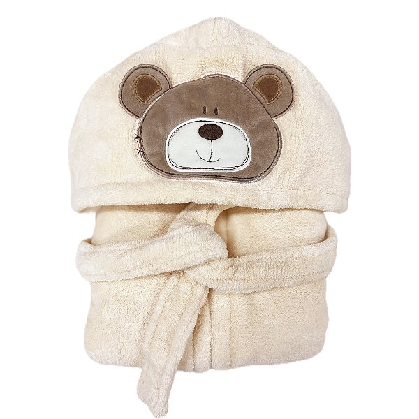 Roupão Infantil Animado Power Sec - Urso Bege