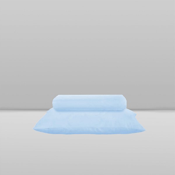 Jogo de Lençol com Fronha Marshmallow - Azul Baby