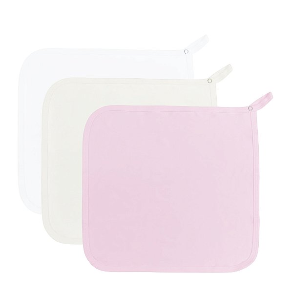 Kit Paninho de Boca Laço Bebê Babitas Bamboo - Rosa Baby (03 unidades)