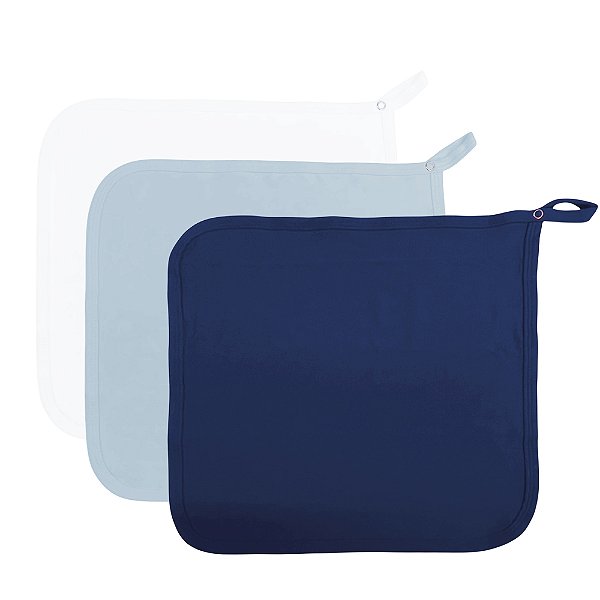 Kit Paninho de Boca Laço Bebê Babitas Bamboo - Azul baby (03 unidades)
