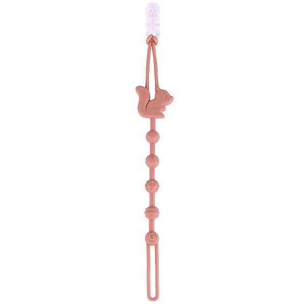 Prendedor de Chupeta em Silicone Cloudy - Esquilo Rosa