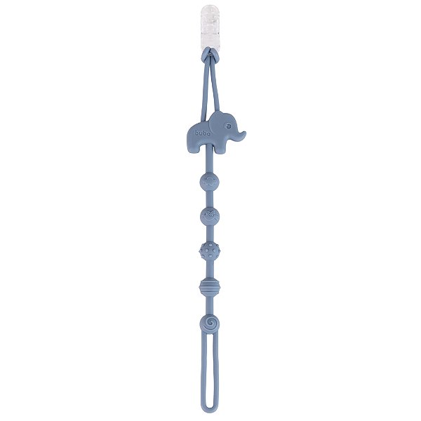Prendedor de Chupeta em Silicone Cloudy - Elefante Azul
