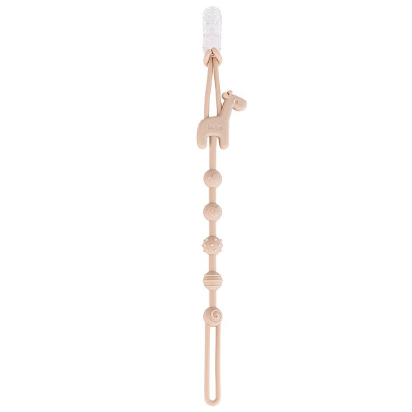 Prendedor de Chupeta em Silicone Cloudy - Girafa Bege