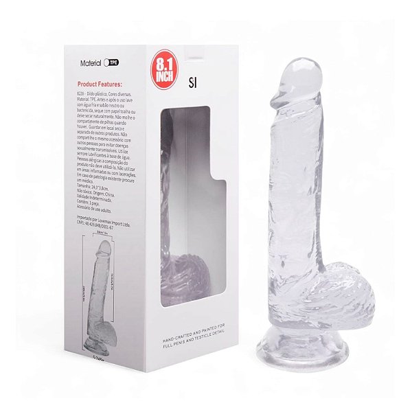 PENIS COM ESCROTO TRANSPARENTE 24cm