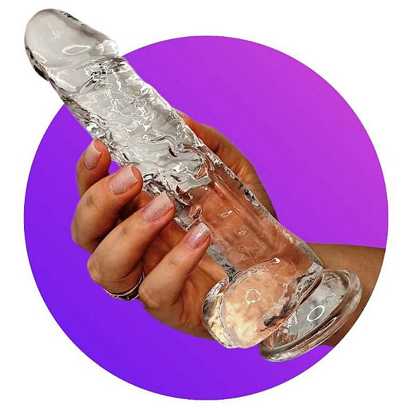 PENIS COM ESCROTO TRANSPARENTE 17cm