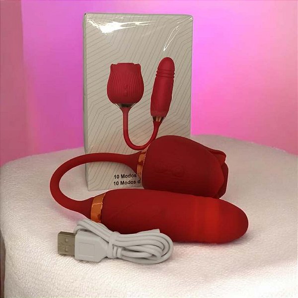 VIBRADOR REC. SUGADOR FLOR PONTO G VAI E VEM