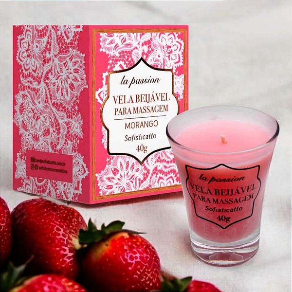 VELA BEIJAVEL SOFISTICATTO MORANGO 40G