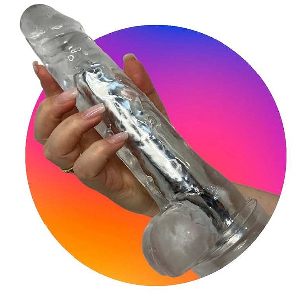 VIBRADOR REC. PENIS TRASPARENTE COM VENTOSA 25 CM