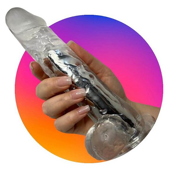 VIBRADOR REC. PENIS TRASPARENTE COM VENTOSA 22 CM