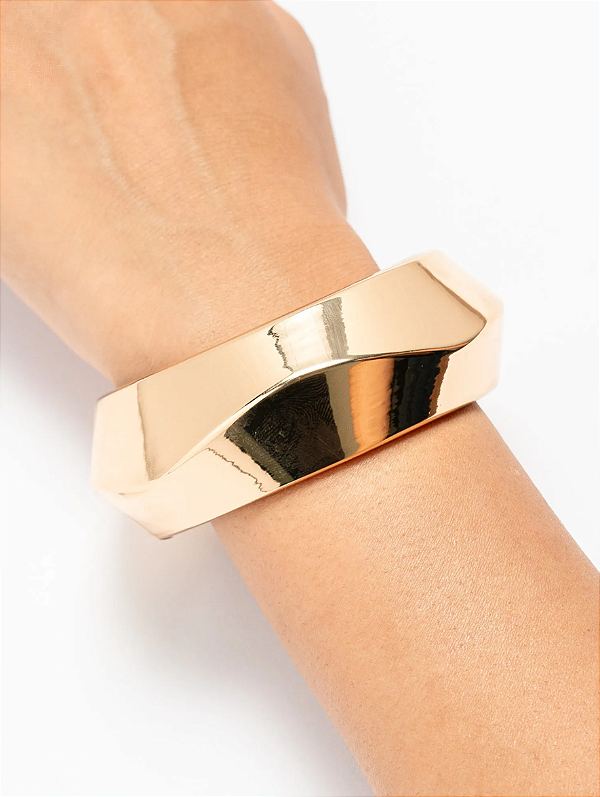 Bracelete com Curvatura Ondulada folheado em ouro 18k