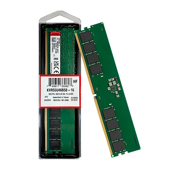 Memória para DeskTop DDR5 16GB 5600Mhz PC5-44800 Kingston KVR56U46BS8-16