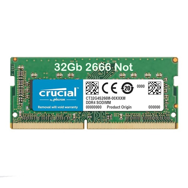 Memoria para Notebook DDR4 32GB 2666Mhz PC4-21300 Crucial - CT32G4S266M