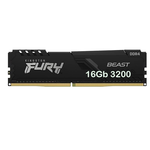 Memoria para Desktop DDR4 16GB 3200Mhz Kingston Fury Black - KF432C16BB/16