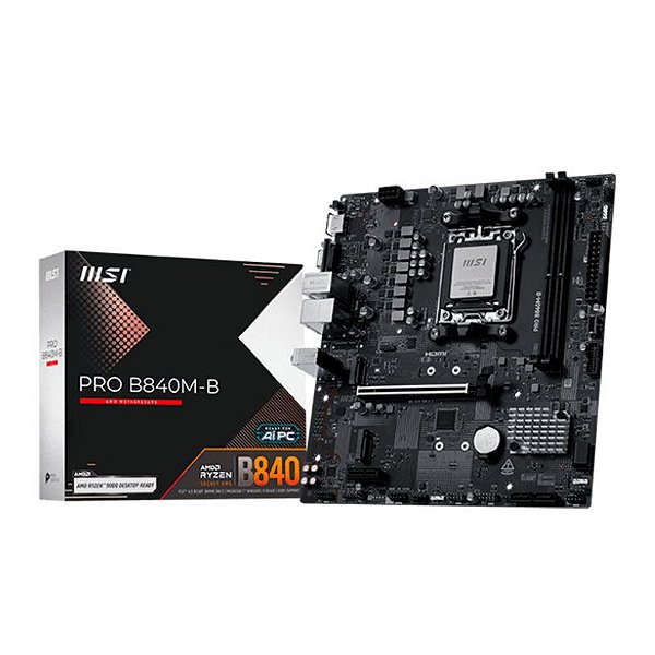 Placa Mae AMD (AM5) MSI Pro B840M-B, DDR5, M.2, USB 3.2, Hdmi, Vga