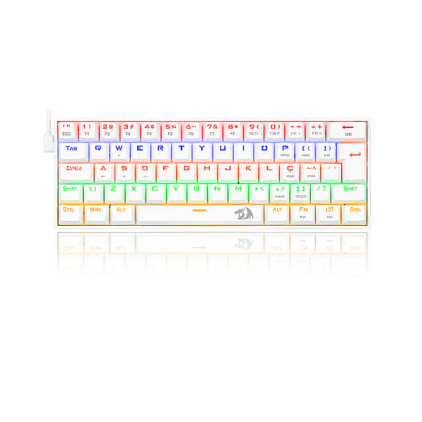 Teclado Redragon Lakshmi Rainbow Lunar White Switch Brown Pt