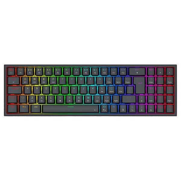 Teclado Mecânico Sem Fio Redragon Pollux Pro RGB Preto Switch Brown