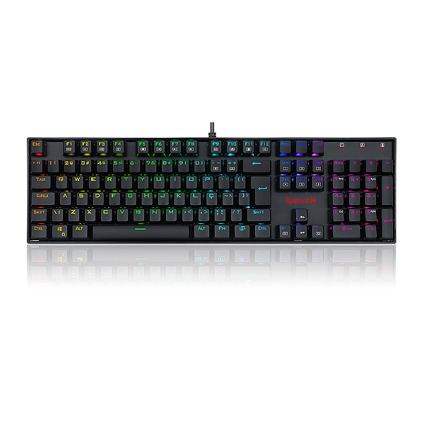 Teclado Mecânico Redragon Mitra Preto Rgb Switch Azul Abnt2