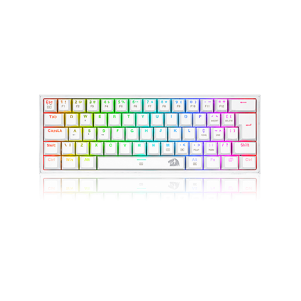 Teclado Mecânico Redragon Fizz RGB Branco Switch Vermelho