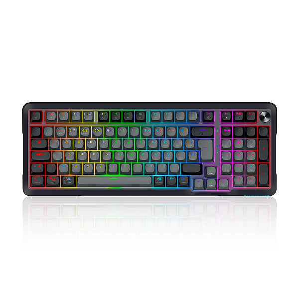 Teclado Mecânico Redragon Bragi Pro RGB Switch Cream Cinza e Preto