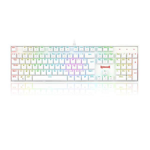 Teclado Mecanico Mitra Rgb Branco Switch Vermelho Abnt2