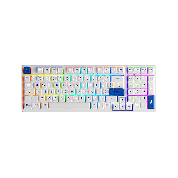 Teclado Mecânico Akko Blue On White 3098n Switch Flame Red