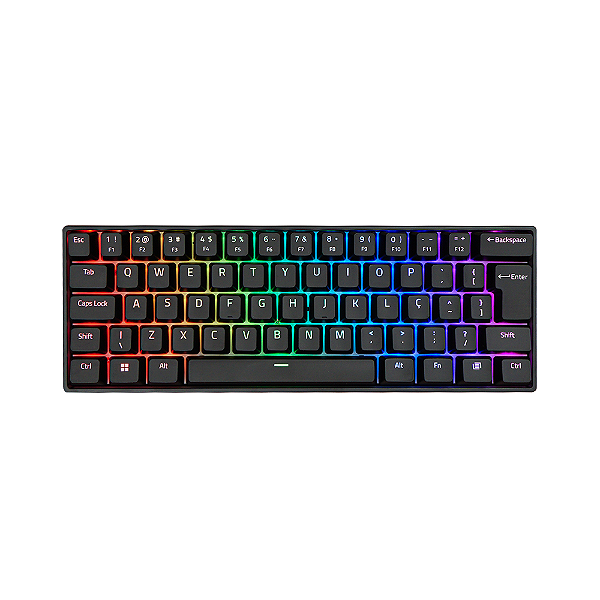 Teclado Mecânico Akko 3061s Preto ABNT2 Switch Pink RGB