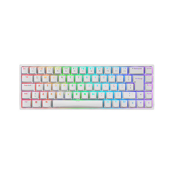 Teclado Mecânico Akko 3068B Plus Branco Switch Blue ABNT2