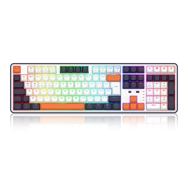 Teclado Gamer Redragon Wyvern Pro RGB Branco Switch Mint Mambo