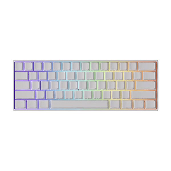 Teclado Magnético Akko Monsgeek Fun60 Pro SP 8K Switch Akko Glare Linear Sem Fio Branco