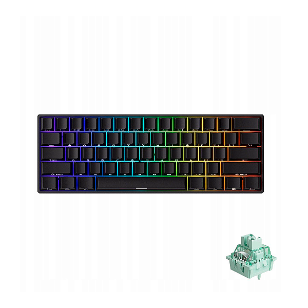 Teclado Magnético Akko Monsgeek Fun60 Pro SP 8k Switch Akko Glare Linear Com Fio Preto