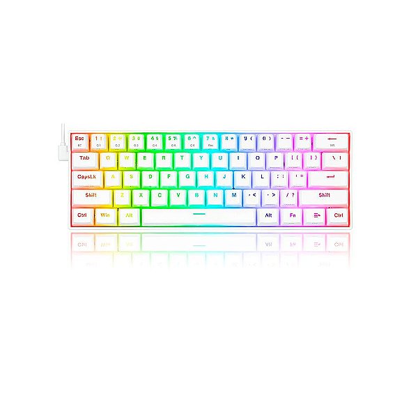 Teclado Gamer Redragon Draconic K530W Rgb Branco US