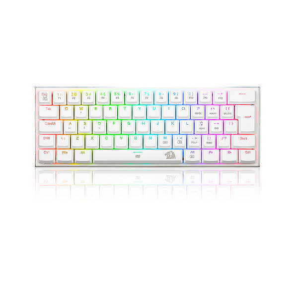 Teclado Gamer Redragon Anivia Lunar White Rgb Switch Red Pt