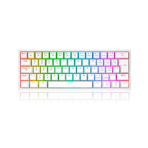 Teclado Gamer Redragon Fizz Pro Rgb Branco Switch Marrom Pt