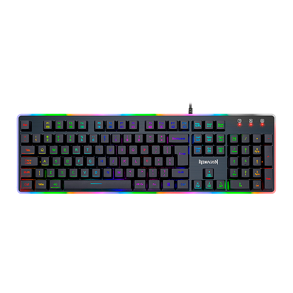 Teclado Gamer Membrana Redragon Dyaus 2 RGB ABNT2 Preto