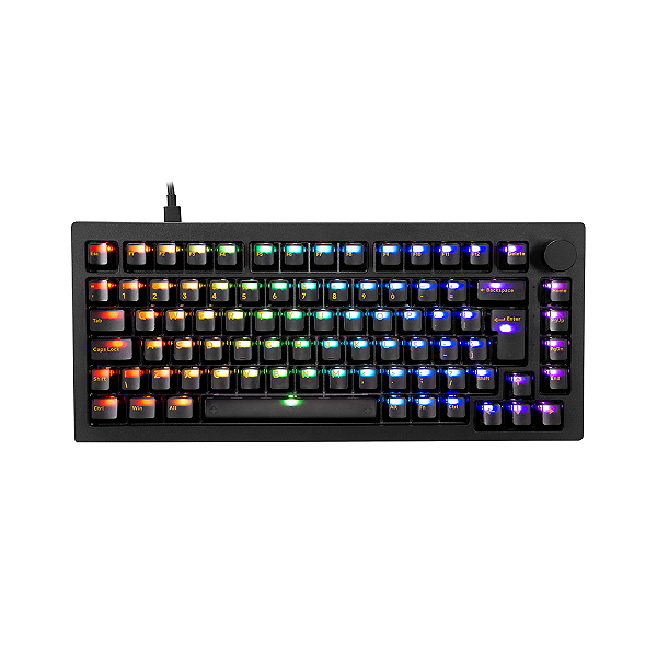 Teclado Akko 5075S Clear Black Switch Cream Black Pro ABNT2