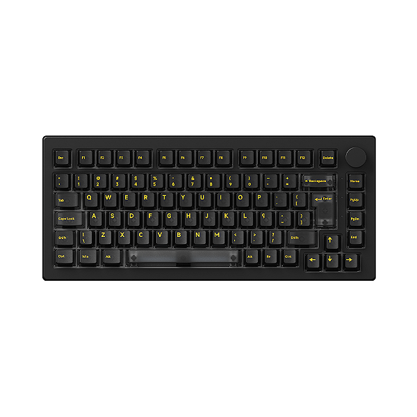 Teclado Akko 5075 Clear Black Switch V3 Cream Black ABNT2