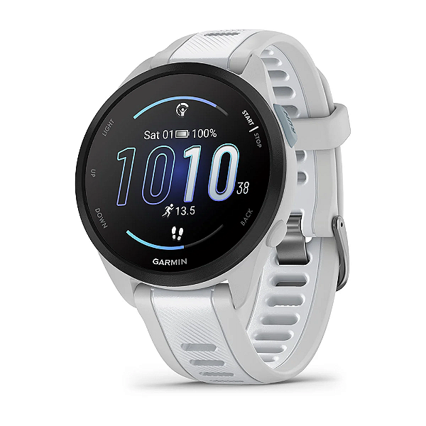 Relógio Smartwatch Garmin Forerunner 165 Music e GPS Tela AMOLED Cinza e Branco