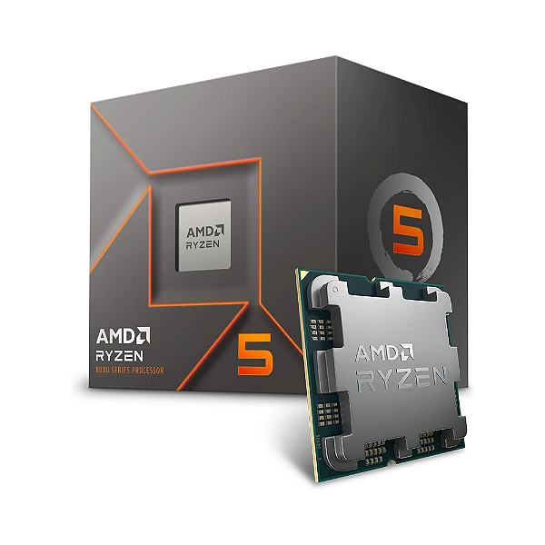 Processador AMD Ryzen 5 8400F, 4.2 GHz (4.7 GHz Max Turbo), Cachê 22MB, AM5, 6 Núcleos, 12 Threads - 100-100001591BOX