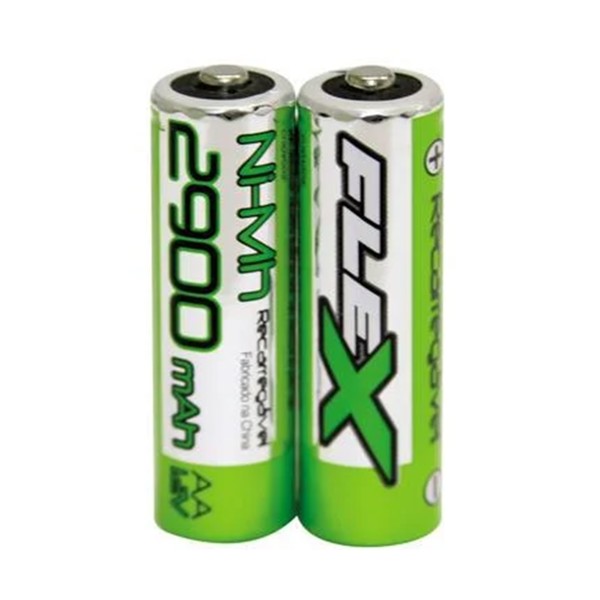 Pilha Recarregavel AA 2900mAh FX-AA29B2 (Com 2 Pilhas) Flex Gold