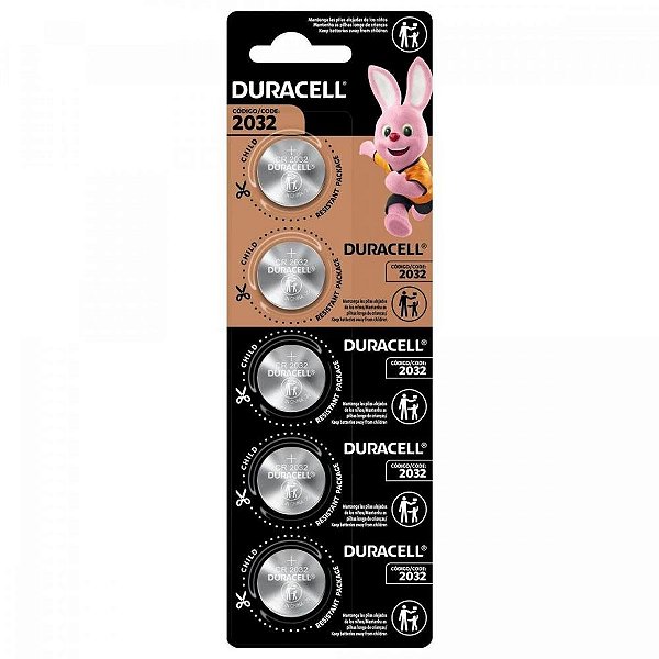 Pilha Moeda Lithium 3v CR2032 Com 5 Pilhas Duracell