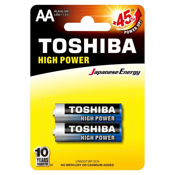Pilha Alcalina AA 1,5v LR6GCP (Com 2 Pilhas) Toshiba