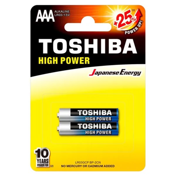 Pilha Alcalina AAA 1,5v LR03GCP (C/ 2 Pilhas) Toshiba